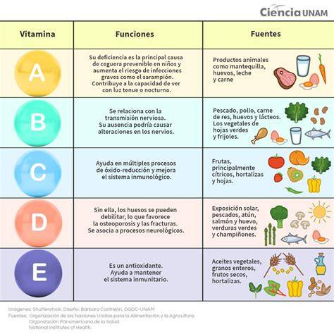 Tabla de vitaminas y su papel en la fermentación del vino