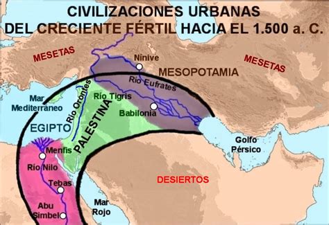 Mapa del Creciente Fértil donde se originó la agricultura