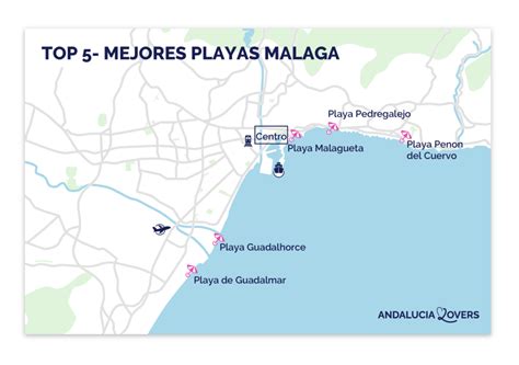Mapa de Málaga con sus playas y zonas naturales