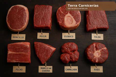 Comparativa de cortes de ternera, vaca vieja y buey
