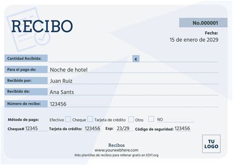 Ejemplos de recibos domiciliables