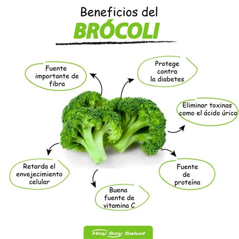 Infografía con los nutrientes y beneficios del brócoli