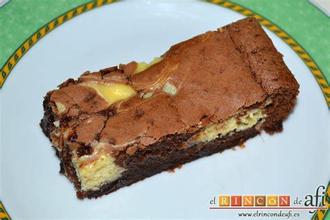 Brownie de chocolate con queso