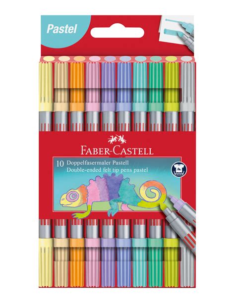 Rotuladores Faber-Castell en una caja abierta mostrando la variedad de colores