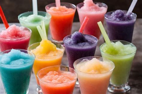 Variedad de granizados de frutas