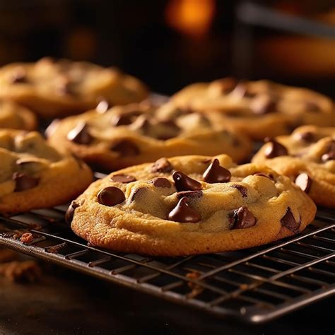Galletas de chocolate recién horneadas