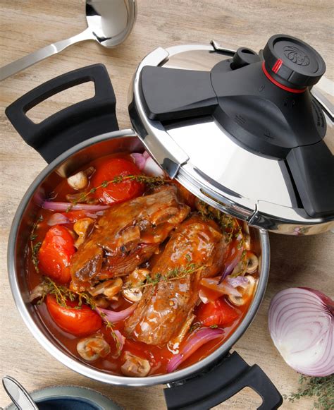 Olla a presión cociendo costillas de res
