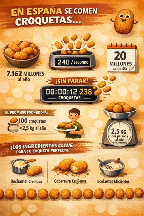 Infografía de las croquetas más populares en España