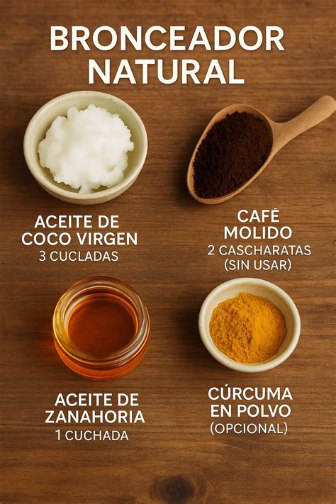 Ingredientes para bronceador casero de zanahoria y aceite de coco