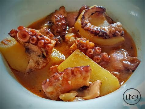 Ingredientes para el guiso de pulpo con alcachofas