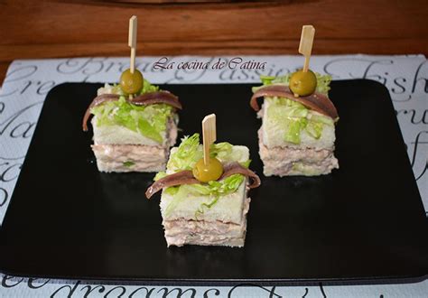 Canapés de atún y aceitunas
