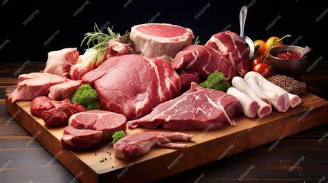 Variedad de cortes de carne fresca