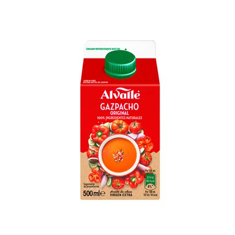 Envase de gazpacho de tomate rosa