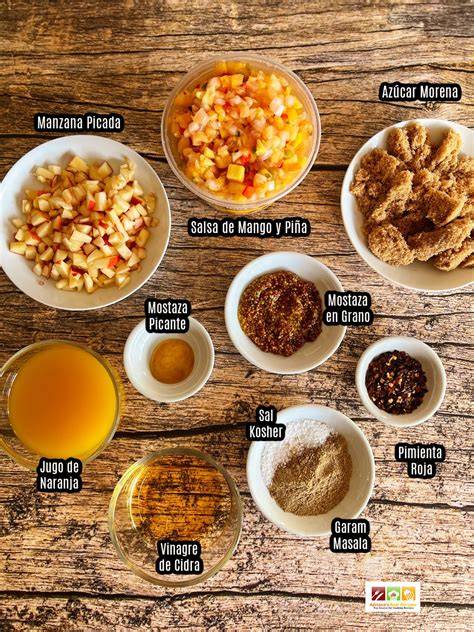 Ingredientes para chutney de piña