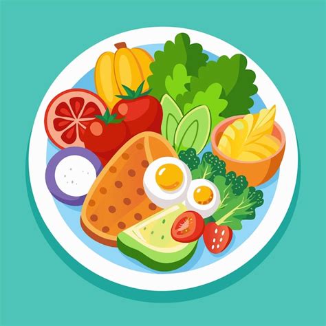 Plato saludable con huevos y vegetales