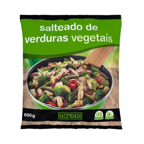 Ilustración de una bolsa del preparado de verduras Hacendado