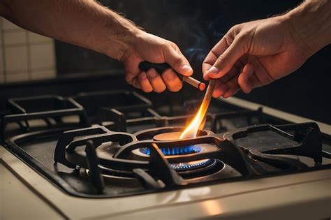 Persona encendiendo una parrilla a gas