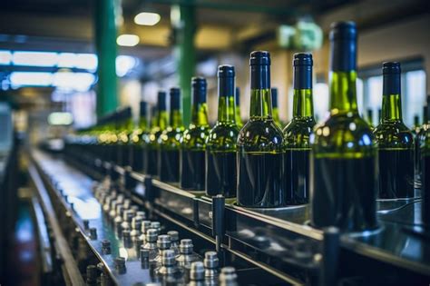 Línea de embotellado moderna en una bodega de vinos