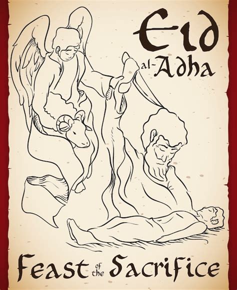 Representación del sacrificio de Ismael por Abraham