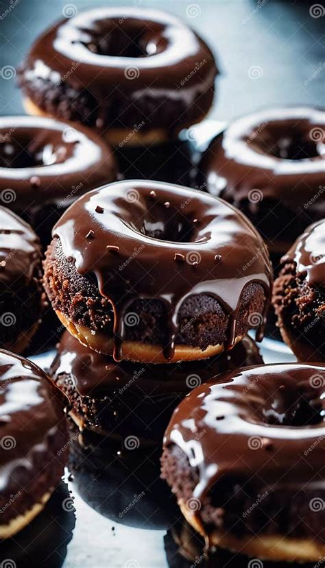 Donuts de chocolate fondant recién hechos