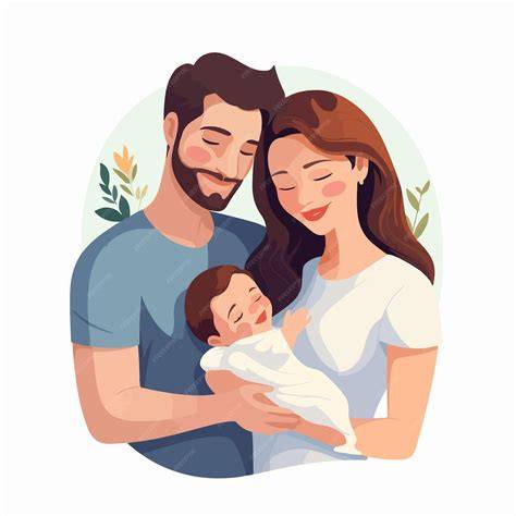 familia feliz con productos de bebé