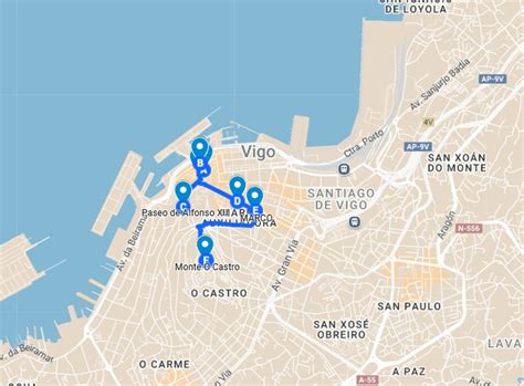 Mapa de Vigo con la ubicación de la nueva panadería Santa Rita en la calle Velázquez Moreno