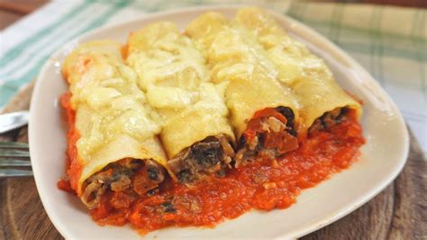 Canelones sin gluten gratinados en el horno