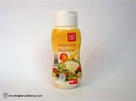Envase de mayonesa Dia Antigoteo con información nutricional
