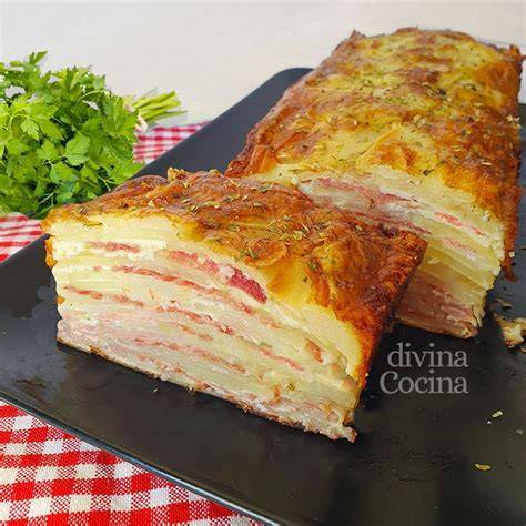 Pastel de pollo con jamón y panceta
