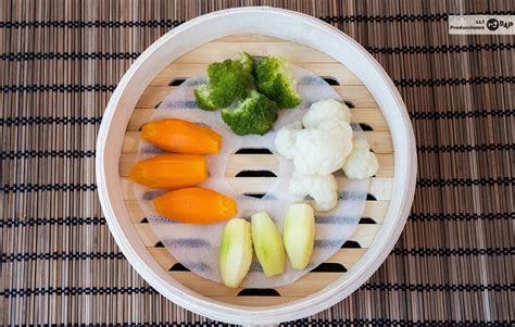 Verduras al vapor en microondas