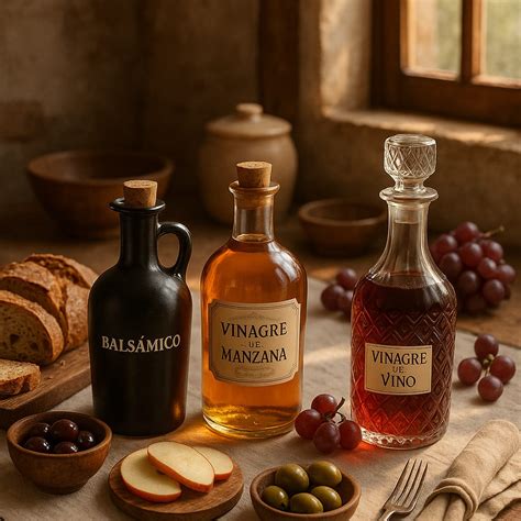 Tabla de tipos de vinagre y sus maridajes