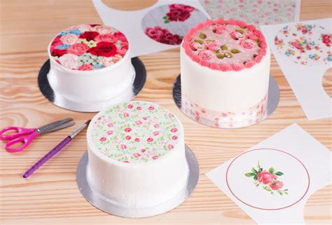 Láminas de oblea comestible con diferentes diseños