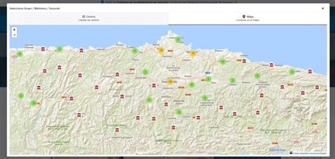 Mapa de la red de bibliotecas públicas en el Maresme