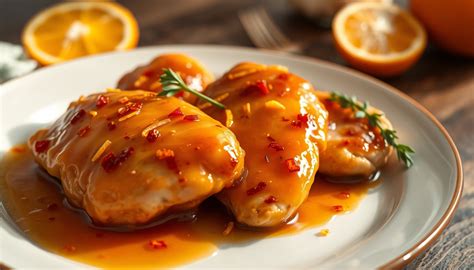 Pechugas de pollo a la plancha con un glaseado de miel, mostaza y limón