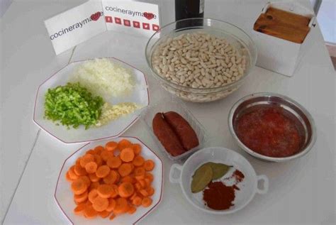 Ingredientes para alubias a la riojana