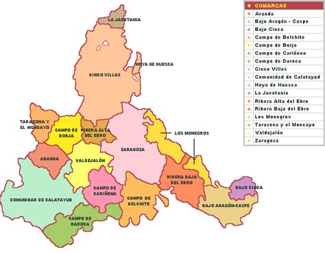 Mapa de Aragón resaltando la provincia de Zaragoza y la localidad de Fabara