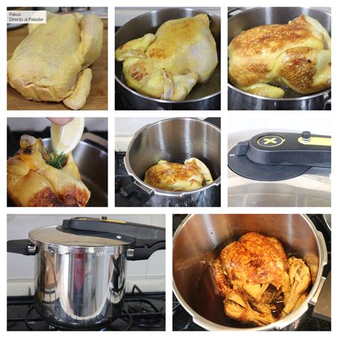 Pollo asado en olla a presión