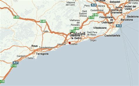 Mapa de Calafell y Cunit en la costa de Tarragona