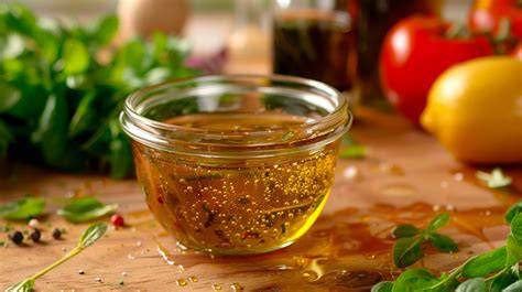 Ingredientes frescos para la vinagreta