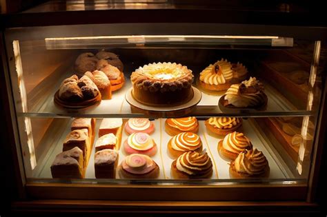 Vitrina de bollería y dulces en la Pastelería Nahuel