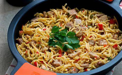 Fideos con lomo de cerdo y foie