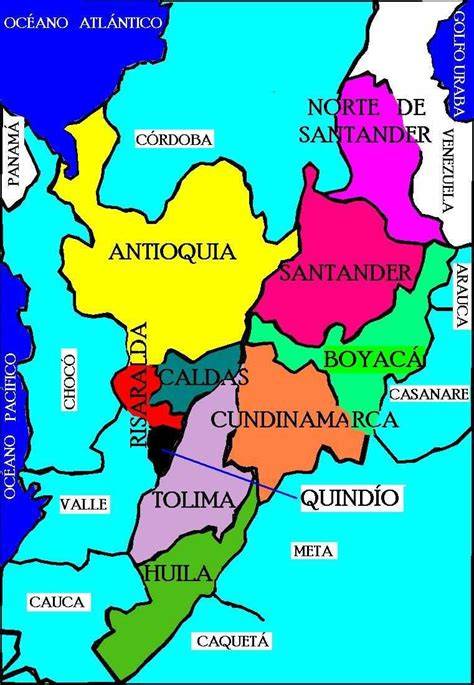 Mapa de la región andina de Venezuela