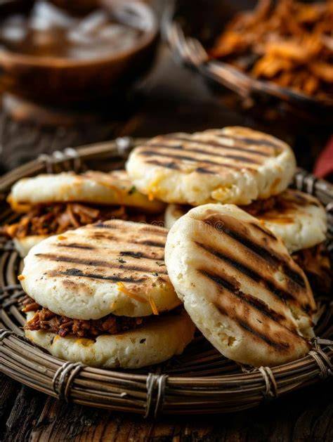 Arepas andinas servidas en un plato tradicional