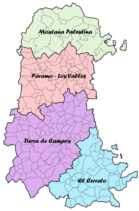 Mapa de la provincia de Palencia con la ubicación de Pino del Río