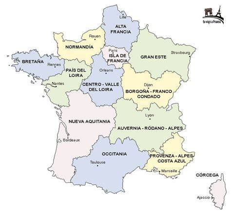 Mapa de las regiones queseras de Francia
