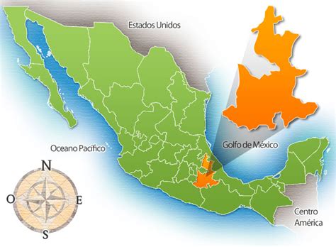 Mapa de México destacando el estado de Puebla