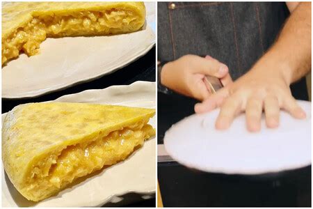 Ilustración de cómo dar la vuelta a la tortilla con un plato