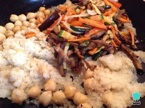 Cuscús preparado con garbanzos y especias