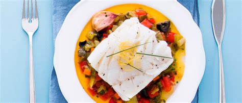 Bacalao confitado con verduras