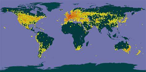 Mapa de distribución global del género Medicago